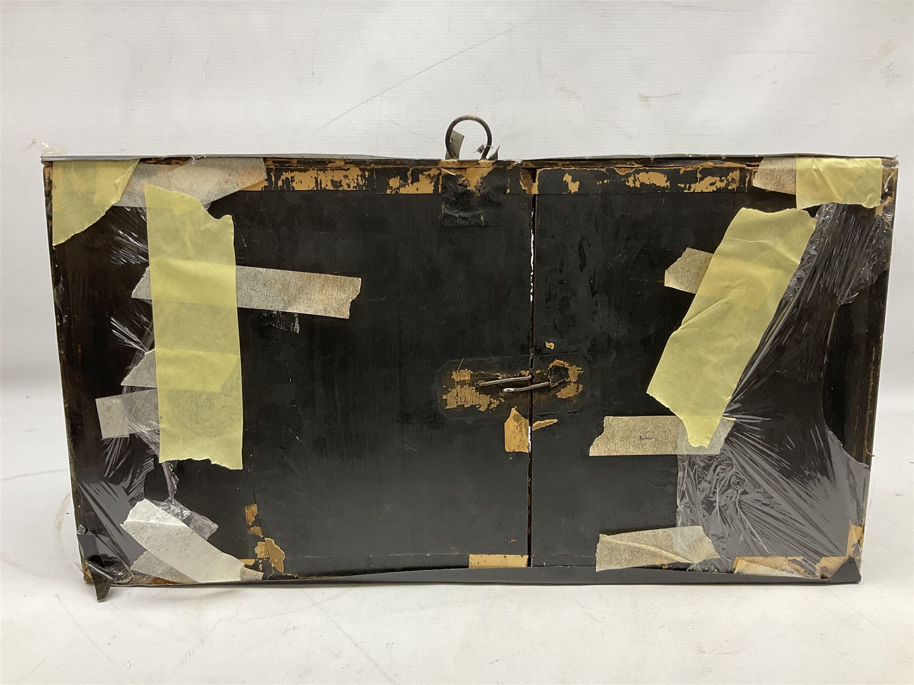 Taxidermy: Brown trout (Salmo trutta), preserved by John Cooper & Sons, 28 Radnor Street, St Luke's, London, skin mount set above a pebbled river bed with reeds and grasses, set against blue painted back drop, inscription to the back drop 'Trout caught by Rev R.S. Ricketts at Kirkham Bridge July 1st 1890, artificial fly, weight 1.5lb', L50cm H26cm 