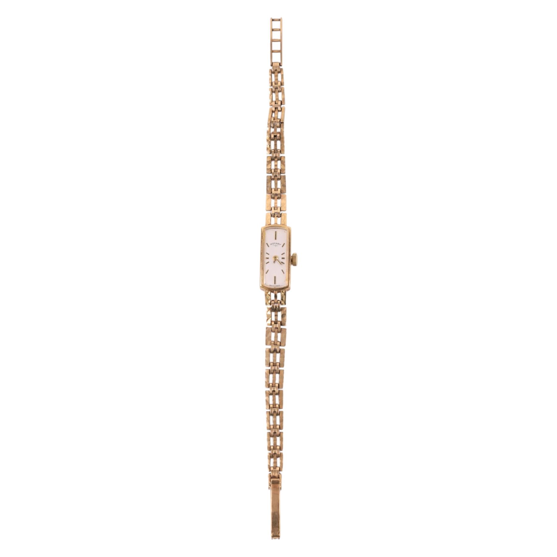 Rotary ladies 9ct gold manual wind wristwatch, on 9ct gold bracelet