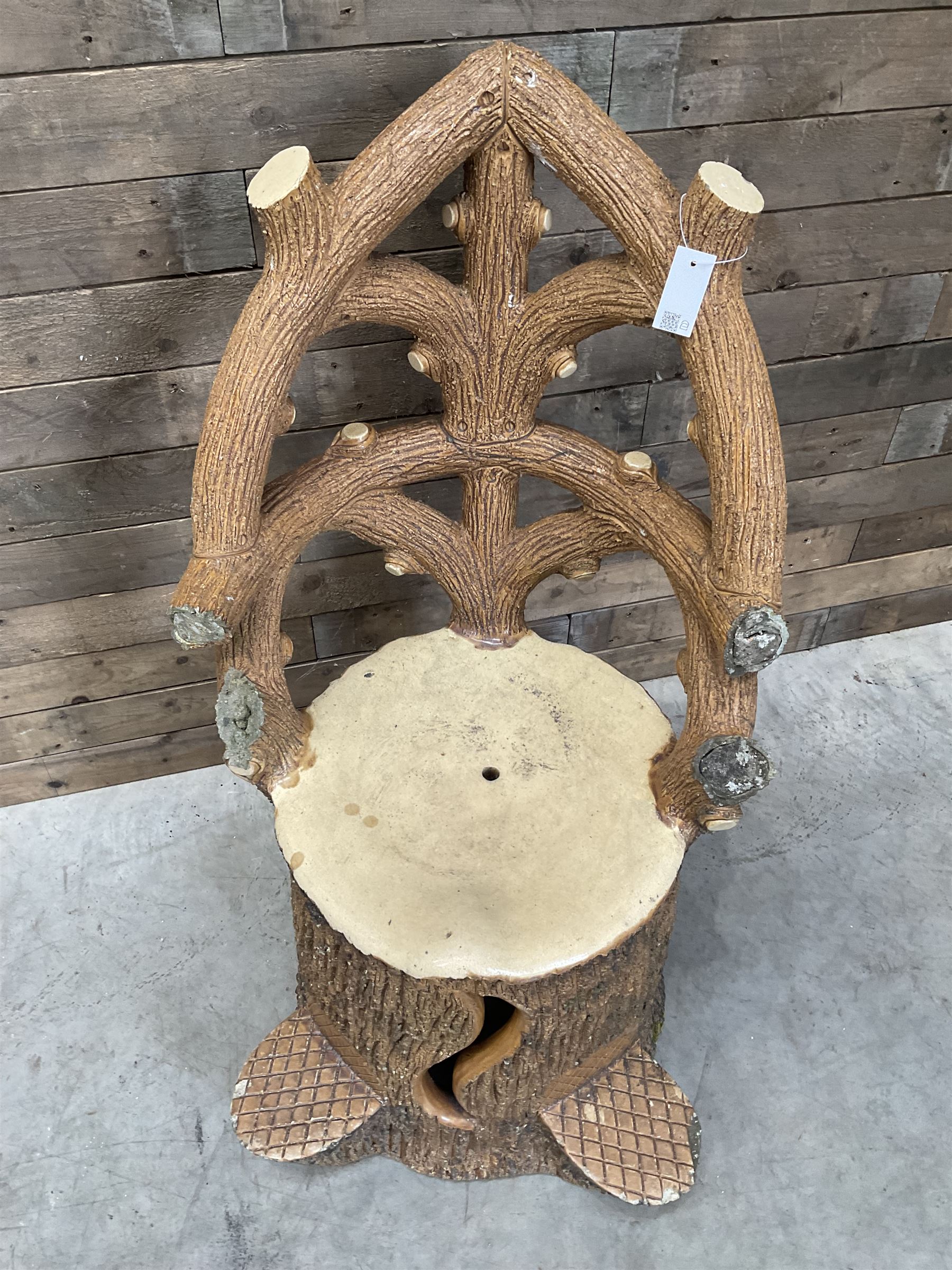 Glazed terracotta garden tree seat