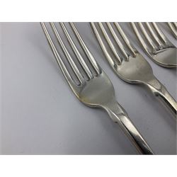 George IV Scottish silver Kings pattern cutlery for six place settings, to include table spoons, table forks, dessert spoons and dessert forks, all engraved with shamrock crest to terminal, hallmarked Robert Gray & Son, Glasgow 1833