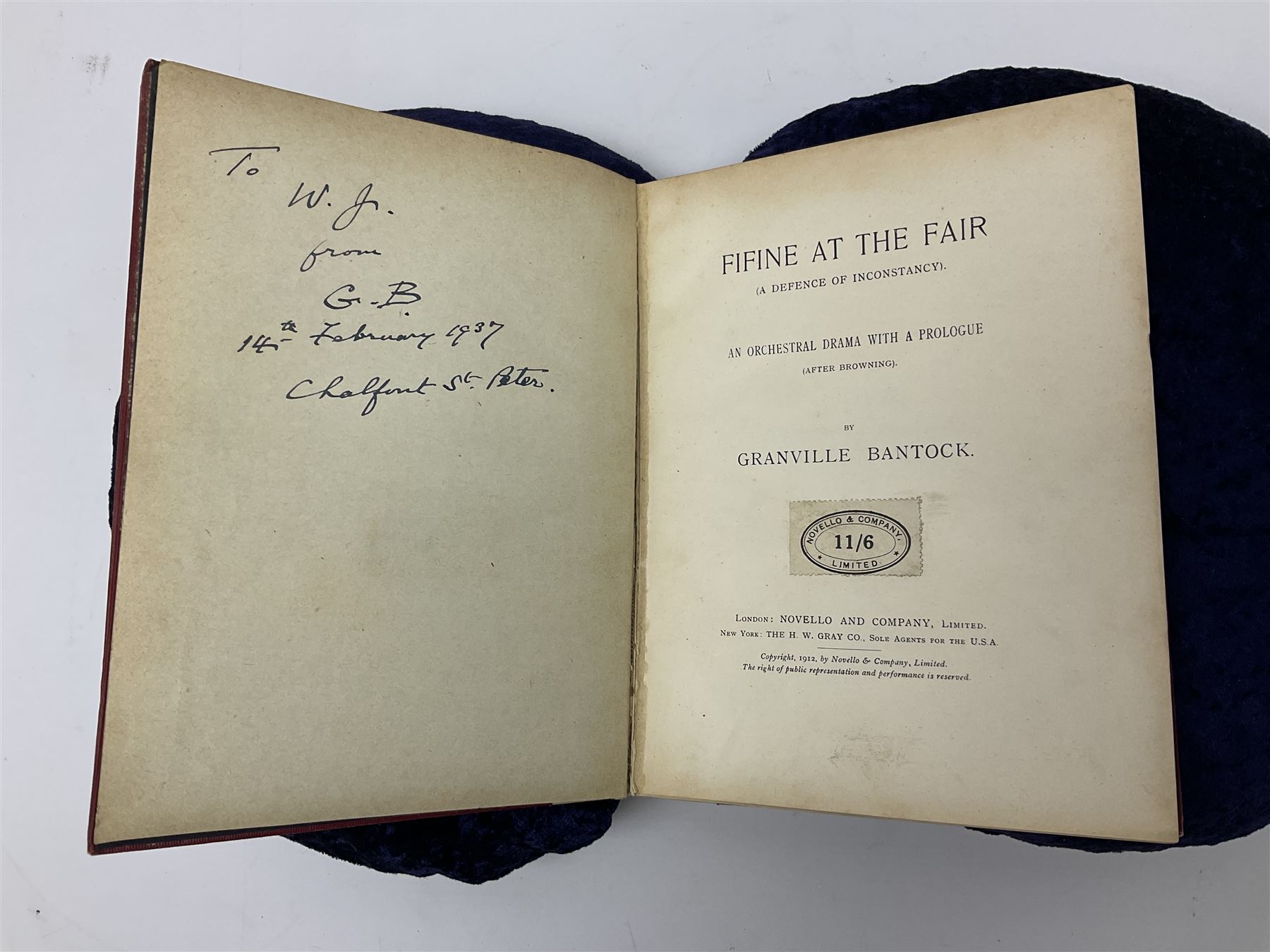 Granville Bantock, Fifine at the Fair (A Defence of Inconstancy) , signed by the composer