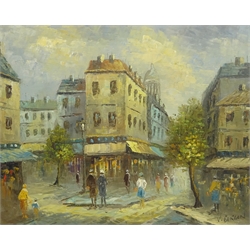 V Bergen (Continental Contemporary): Parisian Street Scene, oil on board signed 46cm x 58cm