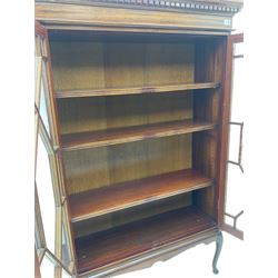 20th century mahogany bookcase, fitted with two astragal glazed doors 