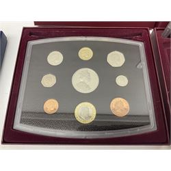 Four The Royal Mint United Kingdom proof coin collections, dated 2000, 2001, 2002 and 2003, all in display boxes with certificates