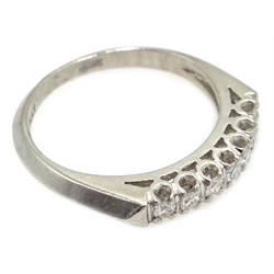  Seven stone diamond half eternity ring, stamped 18ctiridplat  