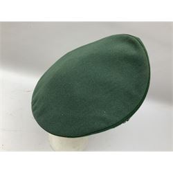 Five reproduction German WW2 hats comprising Wehrmacht olive tropical helmet, Heer officer's peaked cap, two M43 caps and Field side cap (5)