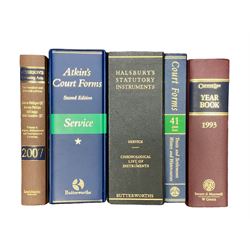 Large collection of law books, to include Halsbury’s Statutory Instruments, Atkin’s Court Forms, Halsbury’s Laws of England etc, in fourteen boxes  