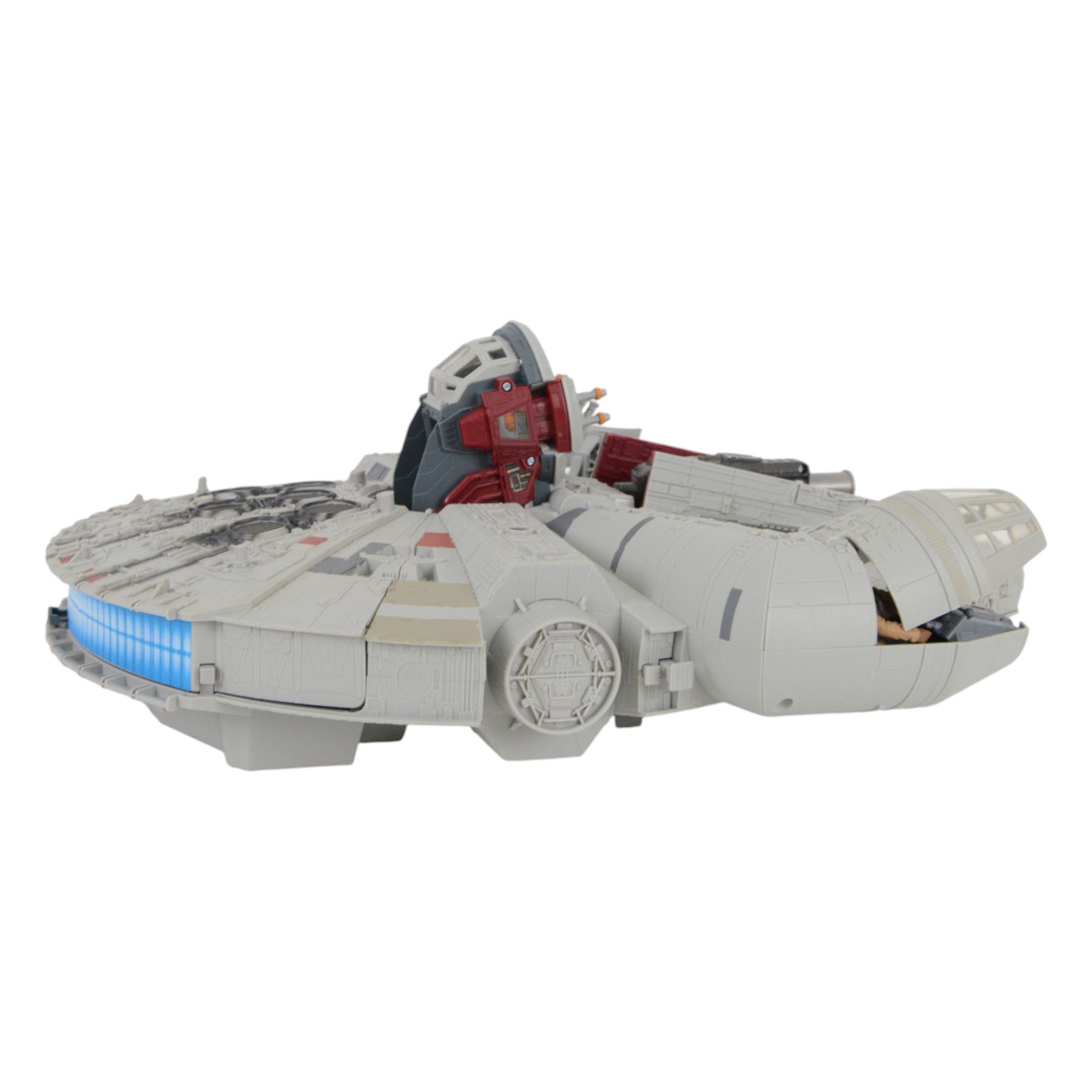 Lego Disney Star Wars Millennium Falcon no. 75105, boxed, together with a Hasbro The Force Awakens Millennium Falcon nerf model with Finn and Chewbacca figures