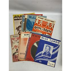 Miscellaneous ephemera including large quantity of theatre programmes c1936-2000s, some bearing signatures; 1930s/40s sheet music; film magazines including Screenland 1928, Theatre Arts 1950s, Film Review 1980s/90s etc