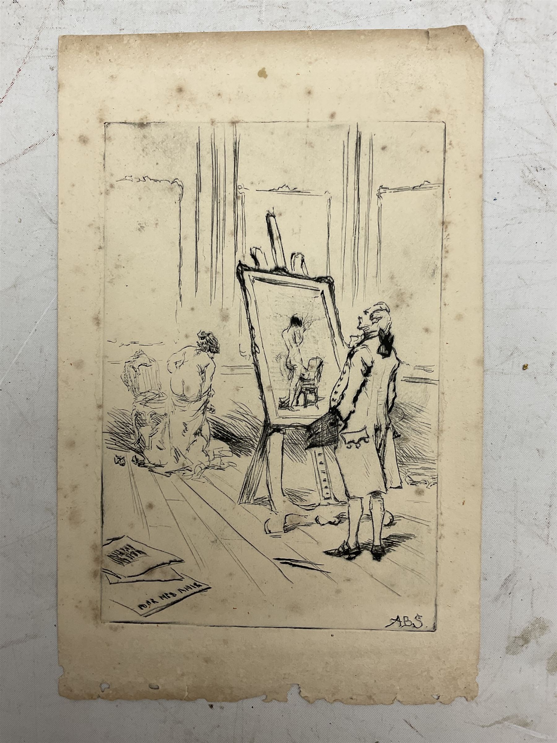 Alexander Brantingham Simpson (British fl.1904-1931): Collection of nine drypoint etchings, variously signed in pencil and in the plates, max 17cm x 28cm (9) (unframed)