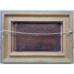 José Weiss (British 1859-1919): Cattle Resting, pair oils on mahogany panel, signed verso 13cm x 23cm (2)