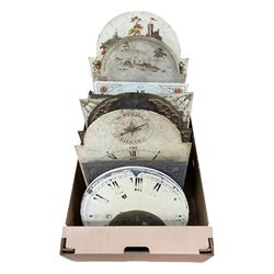 Approximately twenty-two longcase and wall clock dials, 18th century and later, included p...