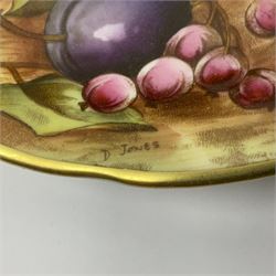 Pair Aynsley Orchard Gold pattern teacups and saucers with gilt interior 