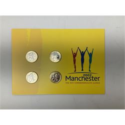The Royal Mint 2002 Manchester Commonwealth Games four coin two pound coin cover