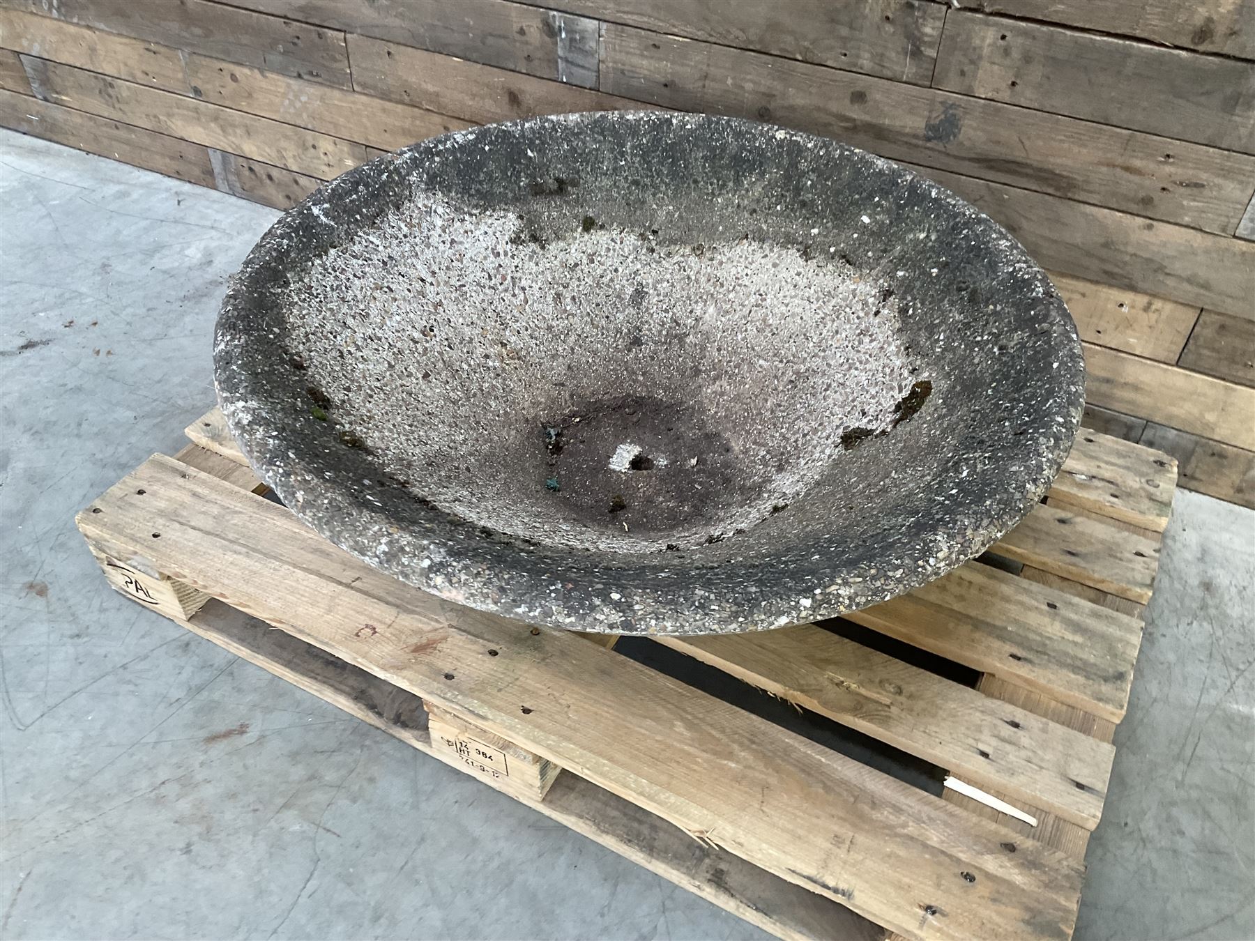 Large mid century tapering concrete planter