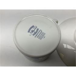 Wedgwood Cornucopia coffee service for six, comprising coffee pot, milk jug, twin handled covered sucrier, coffee cans and saucers