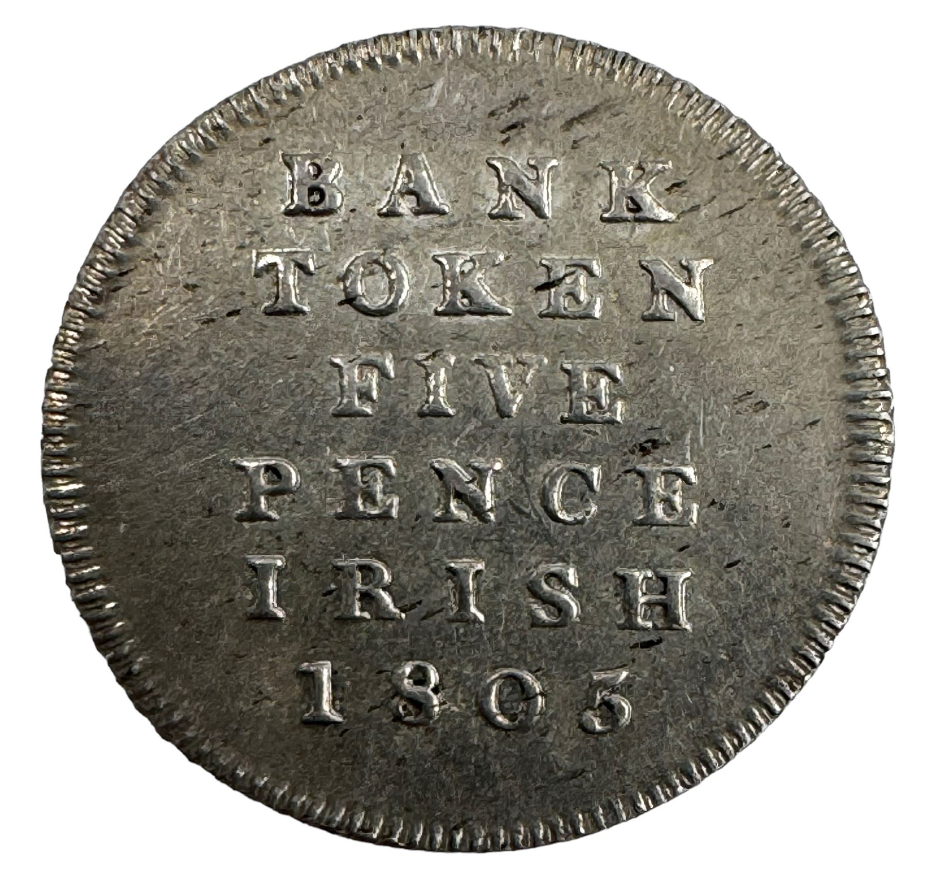George III Irish 1805 five pence bank token
