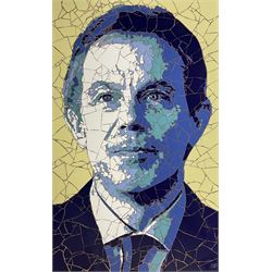 Ed Chapman (British 1971-): 'Tony Blair', ceramic tile mosaic signed titled and dated 2006 verso 100cm x 62cm