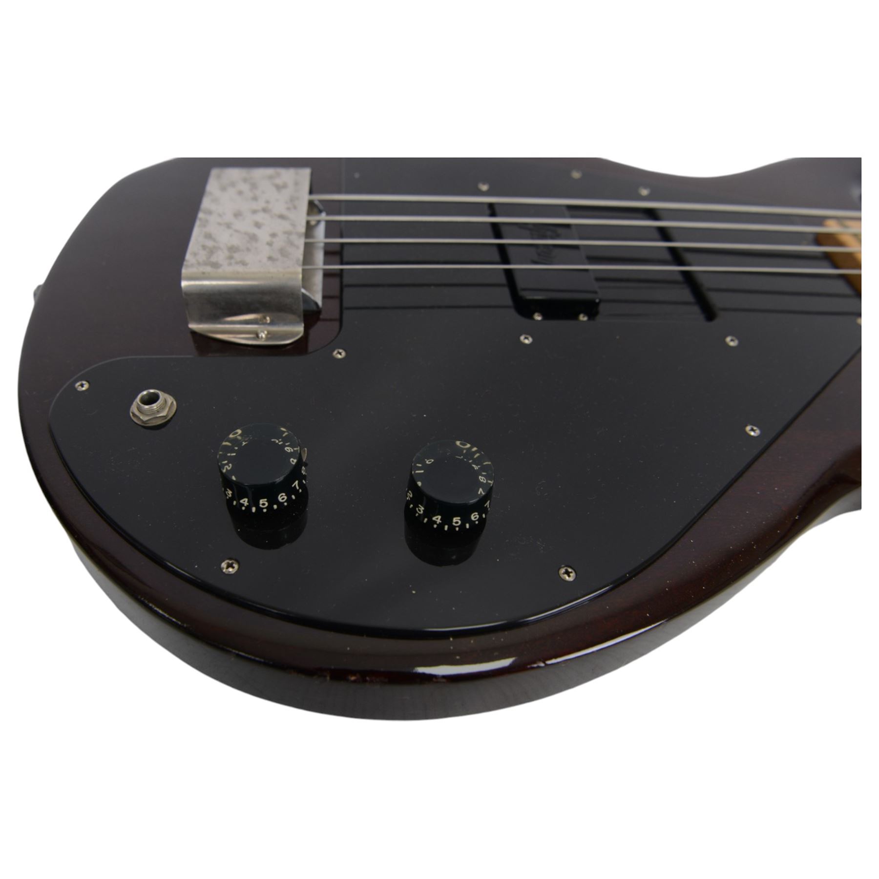 1970s American Gibson Grabber bass guitar, in ebonised wooden finish, serial no. 549900, in original case, L114cm