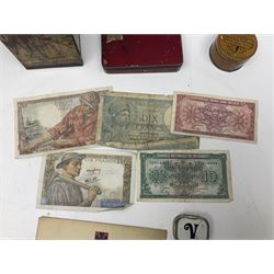 Small quantity of militaria and other items, including Montgomery printed signature, badges, paper ephemera, coins, silver Albertina chain, hat pins, etc