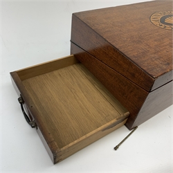 George IV mahogany writing slope, the hinged cover with inlaid panel inscribed Ann Bright 1822, opening to reveal a fitted interior, L46cm, H15cm  