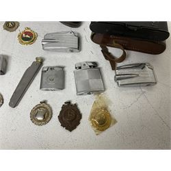 Webley junior air pistol, Kodak camera, collection of fob medals, lighters, etc