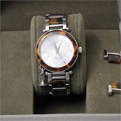 Vivienne Westwood ladies quartz orb wristwatch, on stainless steel strap, boxed