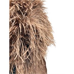 White Saga fox stole, together with Cresta Red fox fur hat, Red fox fur headband, a fur headband and matching cuffs, Harris Tweed clutch bag with fur trim, a fur clutch bag and an Ostrich feather and mohair scarf. 