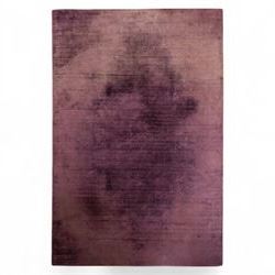 Jacaranda - 'Satara' purple coloured low pile hand woven rug, tencel yarn with cotton backing 