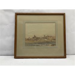 Frederick (Fred) Lawson (British 1888-1968): Arles from the River Rhone France, watercolour and pencil signed 24cm x 31cm 