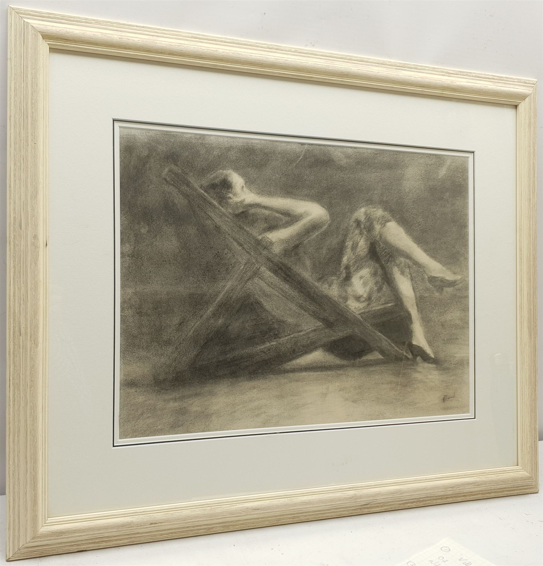 Richard Farrant (British Contemporary): 'Relaxation', charcoal signed, titled verso 37cm x 50cm