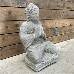 Cast stone garden figure - meditating Buddha