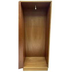 Meredew - mid-20th century oak single wardrobe (W61cm, H153cm, D46cm); and matching double wardrobe (W122cm, H176cm, D54cm)