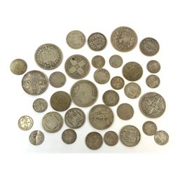 Approximately 160 grams of pre 1920 Great British silver coins including Queen Victoria Gothic florins, Queen Victoria half crowns etc