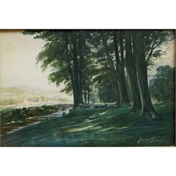  'In the Cool Shade', watercolour signed by Thomas Swift Hutton (British c1865-1935) titled verso 22cm x 32cm  