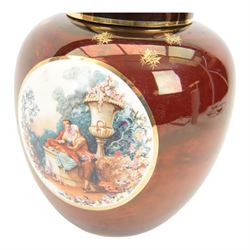 Tureen Lignum vitae vase, together with Carlton Ware ginger jar and cover