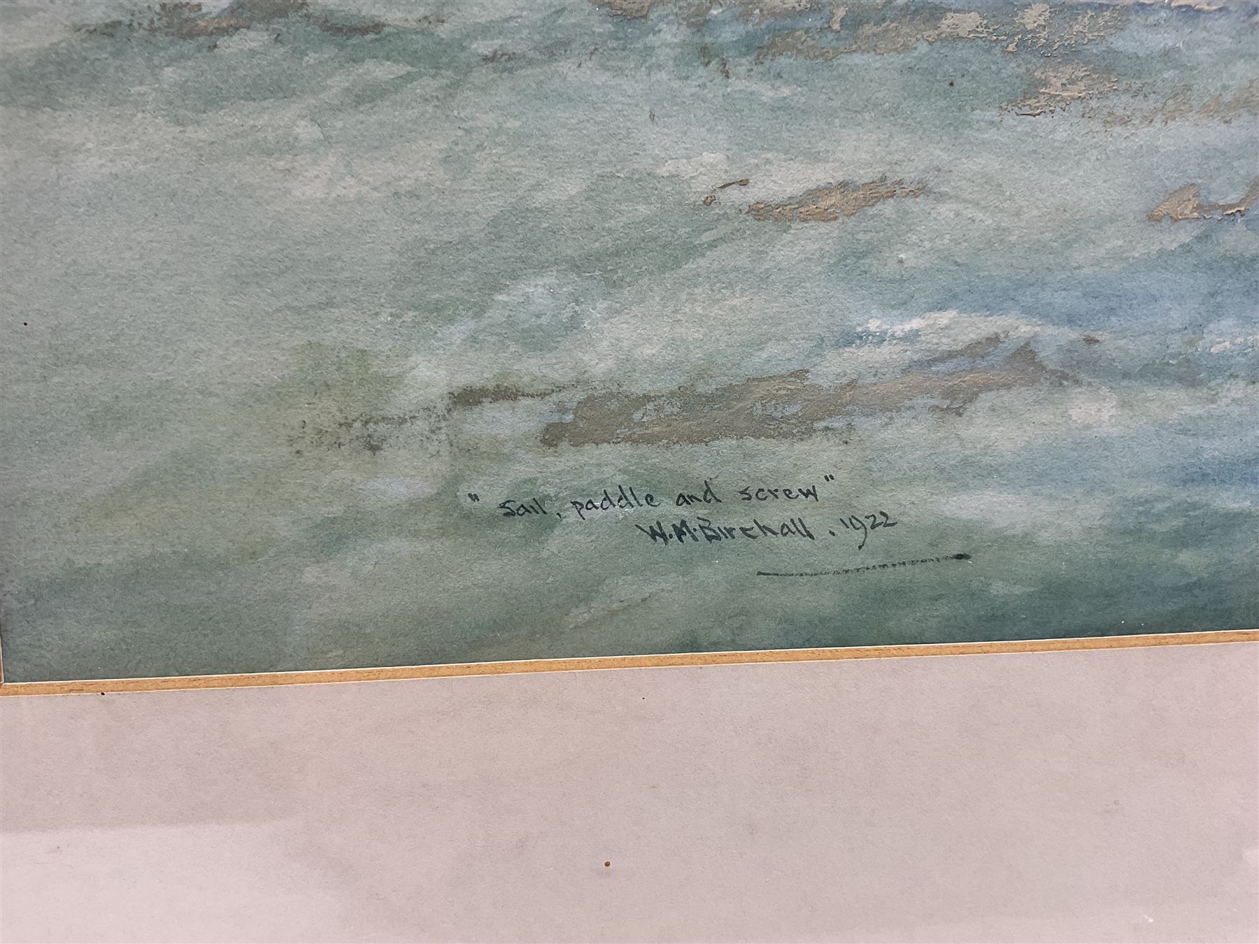 William Minshall Birchall (American 1884-1941): 'Sail Paddle and Screw', watercolour signed titled and dated 1922, 33cm x 51cm