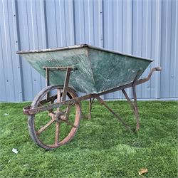 Early 20th century galvanised wheel barrow - THIS LOT IS TO BE COLLECTED BY APPOINTMENT FROM DUGGLEBY STORAGE, GREAT HILL, EASTFIELD, SCARBOROUGH, YO11 3TX