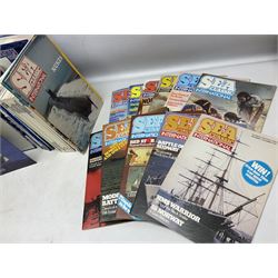 Six Atlas Editions ring binders of Warships Maxi Cards; and large quantity of booklets, cigarette cards etc of naval and shipping interest