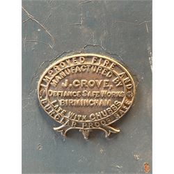 Early 20th century cast iron safe with makers plaque, working with key. H92cm, W68cm, D61cm.  - COLLECTION BY APPOINTMENT FROM: The White House, Thirsk Road, Easingwold, York, YO61 3NF - CALL 01723 507111 TO ARRANGE