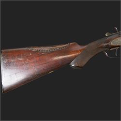 William Moore & Grey, 10 bore double trigger hammer gun, side by side double barrel with 81.5cm (32