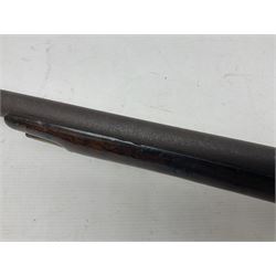 Early 19th century flintlock single barrel sporting gun by Johnston, approximately 14-bore, with 94cm(37