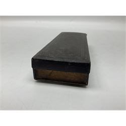 Late 19th/early 20th century boxwood and brass clinometer rule by Stanley, with inset magnetic compass, screw action protractor hinge divided to one degree with rise in inches per yard scale under, spirit level to one edge, marked 'W.F. Stanley Great Turnstile Holborn' with tables of distances, angles and thickness H16cm closed: in original leather covered case with instructions