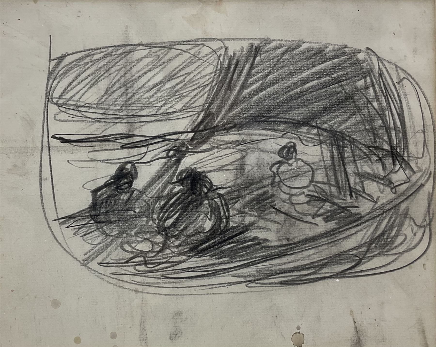 Joseph Richard Bagshawe (Staithes Group 1870-1909): Fishermen in a Sailing Coble, unsigned pencil with sketch verso 17cm x 21cm
Provenance: acquired direct from the trustees of the Bagshawe Estate when the final part of the artist's studio collection was dispersed in Whitby in the 1990s, never previously been on the open market 
