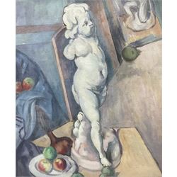 René Morren (Belgian 1868-?): 'Statue dans le Studio', oil on canvas signed and titled verso 34cm x 29cm