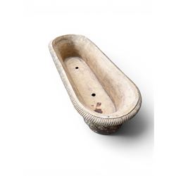 Mid-20th century terracotta oval lattice shallow planter - design after James Pulman & Son