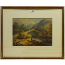 George Nicholson (British 1787-1878): Bridge at Egton near Whitby, watercolour unsigned 22cm x 32cm