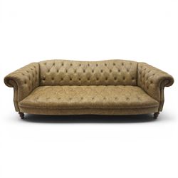 Tetrad - 'Matisse' grande three-seat sofa, Chesterfield shape with rolled arms flanking a ...