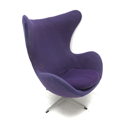 Fritz Hansen egg chair designed by Arne Jacobsen, dated 1963, W88cm
