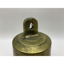 Ship's bell inscribed 'SS Stock Force', the Stock Force later became one of the WW1 'Q' ships and the engines were supplied by Earles Shipbuilders of Hull, H35cm, Notes: The SS Stock Force was built as a small coastal steamship and became HMS Stock FOrce when it was hired by the Royal Navy as a decoy ship (Special Service, Q-ship) in January 1918. She was used in the operation to attack the German submarine UB-80. The Stock Force Captain Commander Harold Auten VC, DSC, RD (22 August 1891 – 3 October 1964) was awarded the Victoria Cross in 1918 following his actions as captain of HMS Stock Force